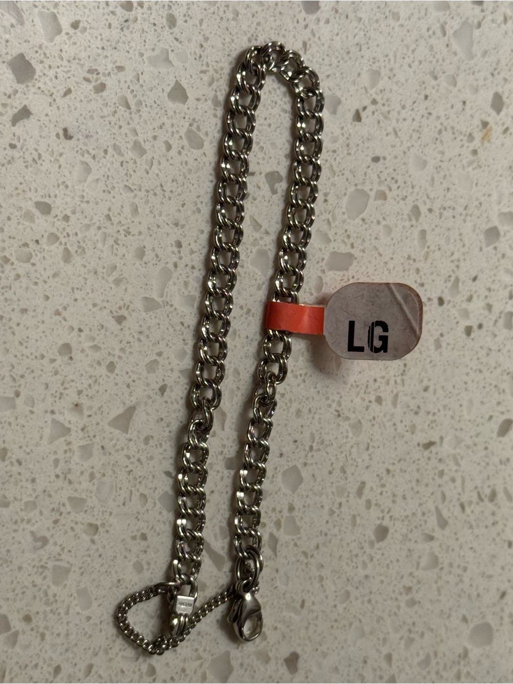 James Avery Light Double Curb Charm Braclet Size XL Sterling Silver New $89 Ret.